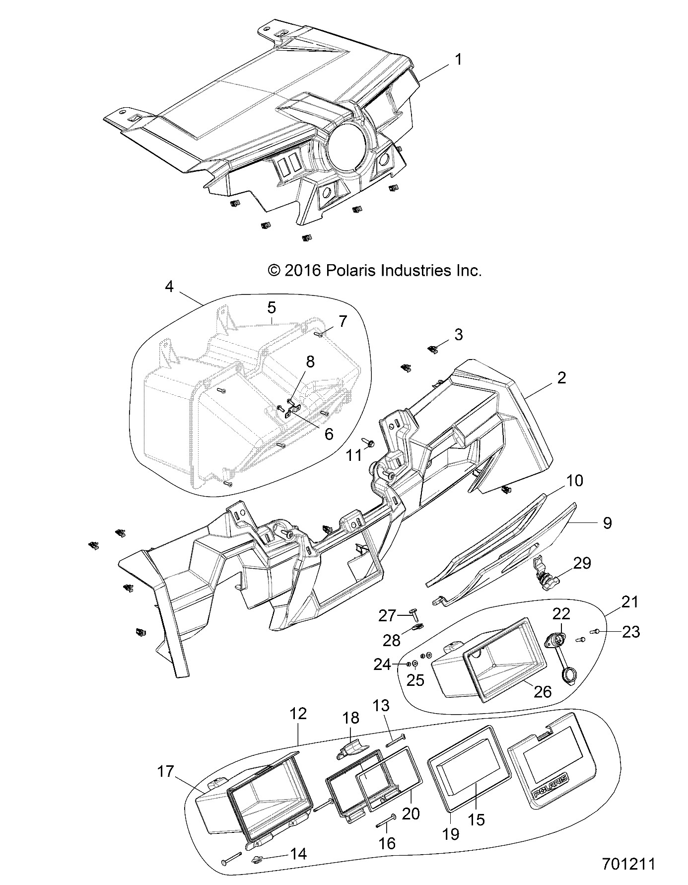 BODY, DASH AND GLOVEBOX - Z18VFE99AK/AJ/AW/BK/BJ/BW/LW/K99AK/BK/M99AL (701211)